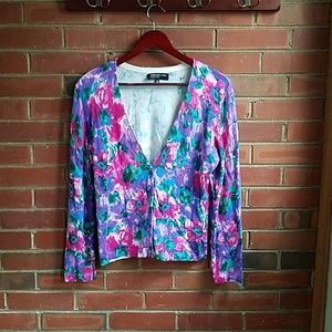Jones new york floral cardigan, size medium